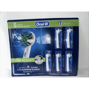 Oral-B Floss Action Replacement Toothbrush Heads Refills 5 Brush Heads